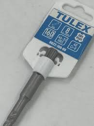 Бур по бетону TULEX 6022-160-08, 2 резца YG8C, 40 Cr-V, 46-51 HRS, хвостовик SDS-Plus, 160*8мм