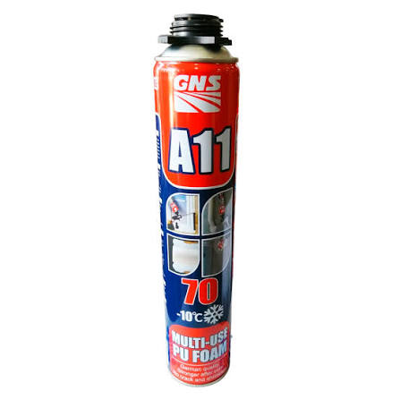 Пена монтажная GNS A11 Multi Use PU Foam 70L, пистолетная, 750 мл / 1020 г
