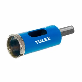 Коронка алмазная TULEX 60113-38 по стеклу и керамической плитке, центрирующее сверло, трехгранный хв
