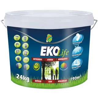 Краска "EKO Life" моющаяся гипоаллергенная акриловая 24 кг