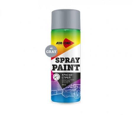 Краска-спрей серая AIM-ONE Spray paint 48 gray SP-G48, 450ml