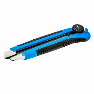 Нож TULEX 8101025 с винтовым фиксатором, магнитный держатель, двухкомпонентный корпус, сегментирован