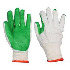 ПЕРЧАТКИ НЕЙЛОНОВЫЕ С ВСПЕНЕННЫМ ЛАТЕКСНЫМ ПОКРЫТИЕМ И УСИЛЕННЫМИ ПАЛЬЦАМИ, САЛАТОВЫЕ H-2
