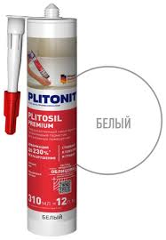 PLITONIT PlitoSil Premium сверхэластичный силиконовый герметик для влажных помещений белый - 310 мл