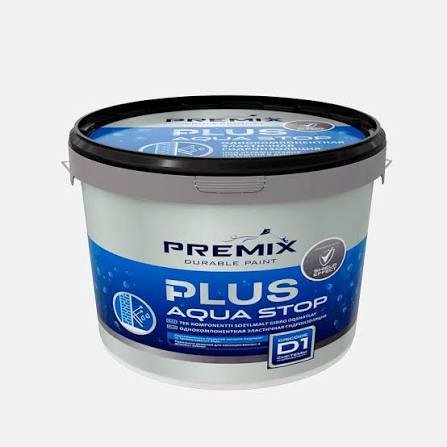 Гидроизоляция мастика эластичная PREMIX AQUA STOP готовая синяя, 8 кг